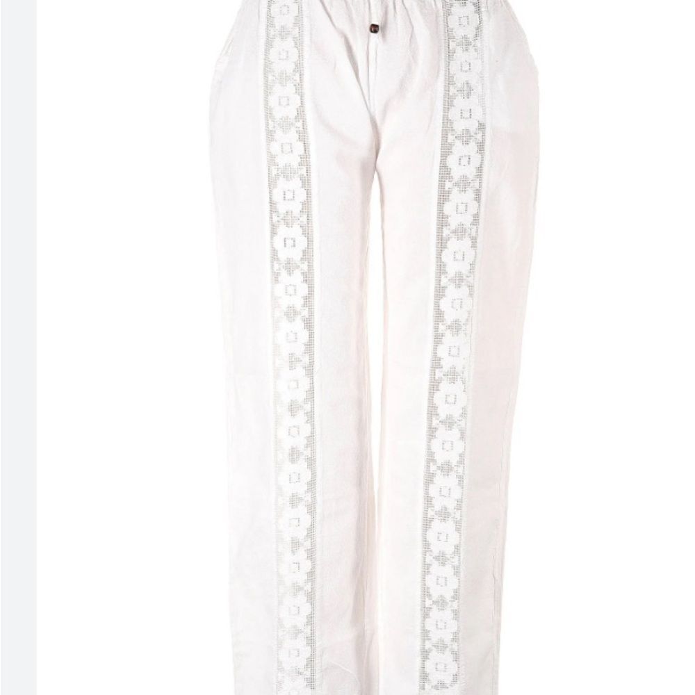 New Inca Cotton White Lace Palazzo Pants Women’s Size S
